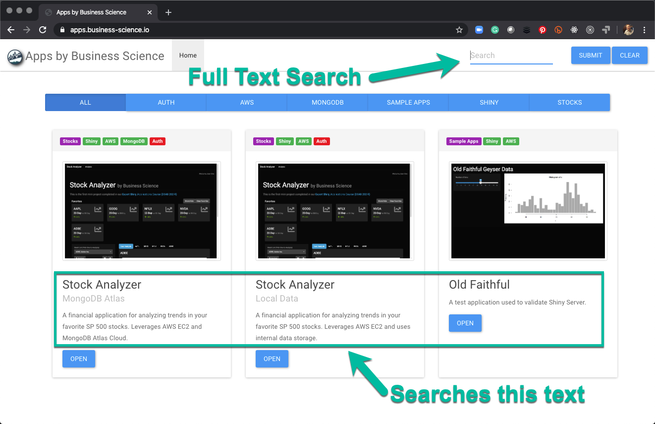 Application Library: Full Text Search Capabilities